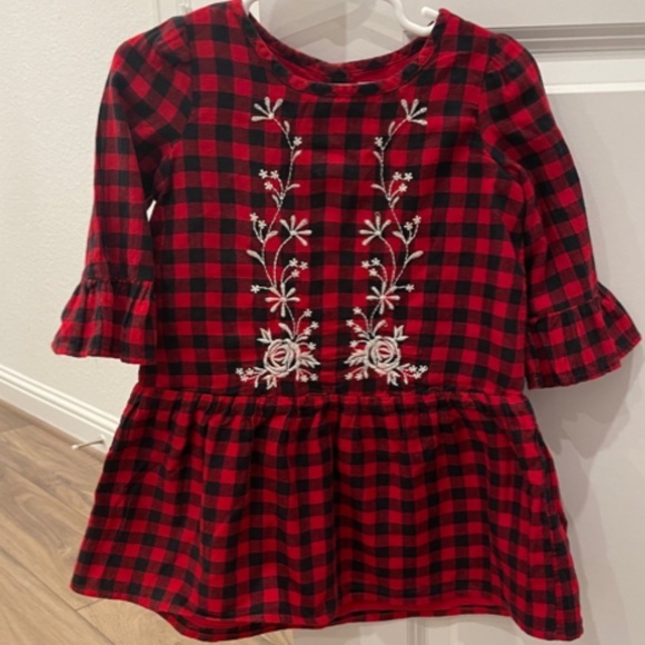 Baby Gap toddler girl 3T Red & Black Checkered Holiday Dress Christmas - Picture 1 of 2